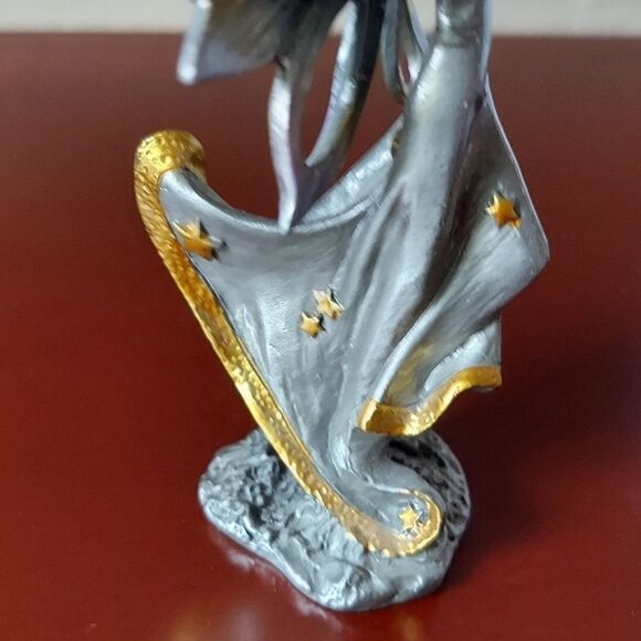 Gold & Purple Pewter Fairy with Butterfly Figurine - Picture 6 of 11